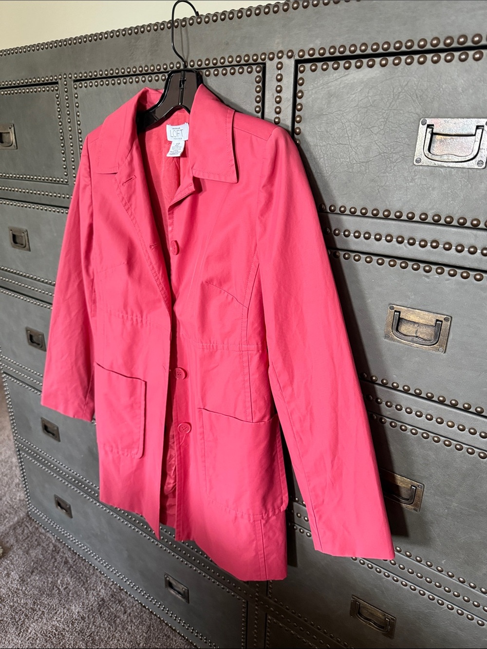 LOFT Pink lightweight Single-Breasted Patch-Pocket Trench coat